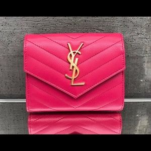 Saint Laurent Monogram Fuchsia Card Holder/Wallet